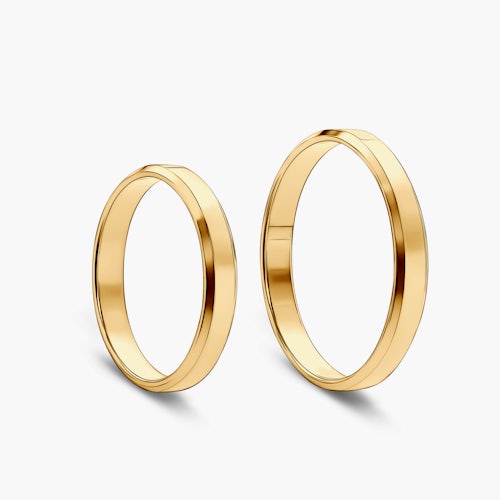 Obrączki ślubne: złote, z fazą, 3 mm